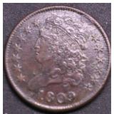 1809 HALF CENT VF