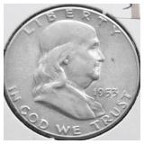 1953 S FRANKLIN HALF DOLLAR XF