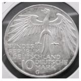 GERMAN SILVER 10 MARKS CHOICE BU