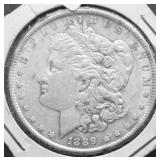 1889 MORGAN DOLLAR AU DETAILS