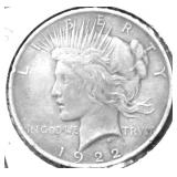 1922 PEACE DOLLAR VF