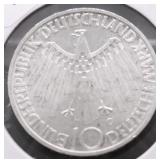GERMAN SILVER 10 MARKS CHOICE BU