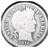 1916 BARBER DIME G