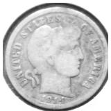 1914 D BARBER DIME VG