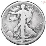 1920 D WALKING HALF DOLLAR VG