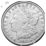 1921 D  MORGAN DOLLAR VF
