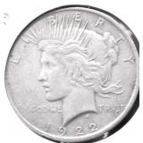 1922 PEACE DOLLAR VF