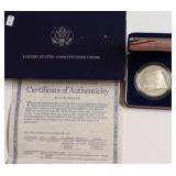 PROOF CONSTITUTION SILVER DOLLAR W/ BOX PAPERS