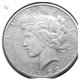 1922 PEACE DOLLAR VF