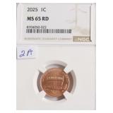 2025 MS65 RED NGC 1 CENT
