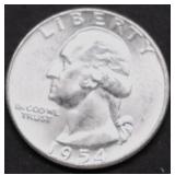 1954 GEM BU WASHINGTON QUARTER