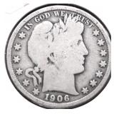 1906 D BARBER HALF DOLLAR G