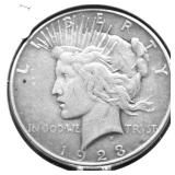 1923 PEACE DOLLAR VF