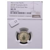 2014 P AUSTRALIA NGC MS70 1/10 GOLD 15 $