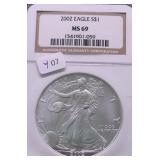 2002 NGC MS69 SILVER EAGLE
