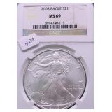 2005 NGC MS69 SILVER EAGLE