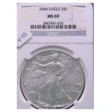 2004 NGC MS69 SILVER EAGLE G