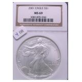 2001 NGC MS69 SILVER EAGLE