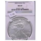 2003 NGC MS69 SILVER EAGLE