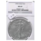 1990 NGC MS69 SILVER EAGLE