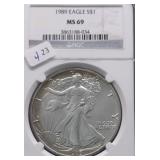 1989 NGC MS69 SILVER EAGLE