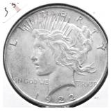 1922 D PEACE DOLLAR XF