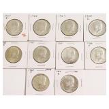 10 40 % SILVER HALF DOLLARS