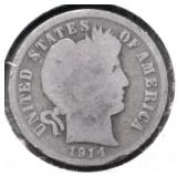 1914 D BARBER DIME G