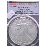 2023 W PCGS MS70 SILVER EAGLE
