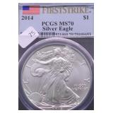 2014 PCGS MS70 SILVER EAGLE