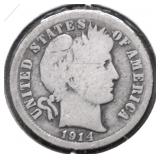 1914 BARBER DIME G