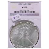 1986 NGC MS69 SILVER EAGLE