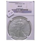 1998 NGC MS69 SILVER EAGLE