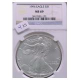1996 NGC MS69 SILVER EAGLE
