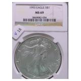 1993 NGC MS69 SILVER EAGLE