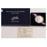 CHIEF JUSTICE SILVER DOLLAR W BOX PAPERS