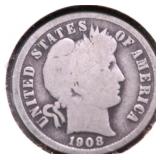 1908 D BARBER DIME G