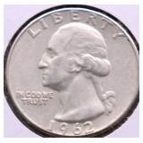 1962 CHOICE BU WASHINGTON QUARTER