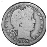 1907 O BARBER QUARTER G