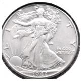 1944 WALKING HALF DOLLAR AU
