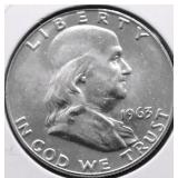 1963 D CHOICE BU FRANKLIN HALF DOLLAR