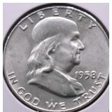 1958 D SUPURB GEM FRANKLIN HALF DOLLAR