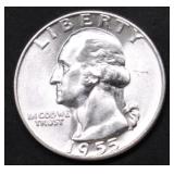 1955 GEM BU WASHINGTON QUARTER
