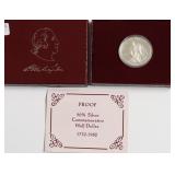 PROOF WASHINGTON HALF DOLLAR W BOX PAPERS