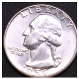 1956 D GEM BU WASHINGTON QUARTER