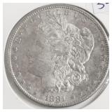 1881 S MORGAN DOLLAR AU
