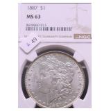 1887 NGC MS63 MORGAN DOLLAR