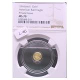 1/200 OZ .999 GOLD NGC MS70