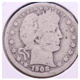1908 D BARBER QUARTER G