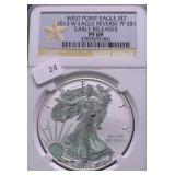 2013 W REVERSE PROOF NGC PF69 SILVER EAGLE